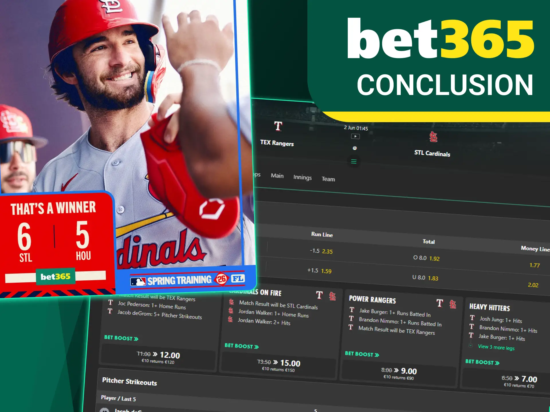 Join the platform now and enjoy betting on St Louis Cardinals at bet365.